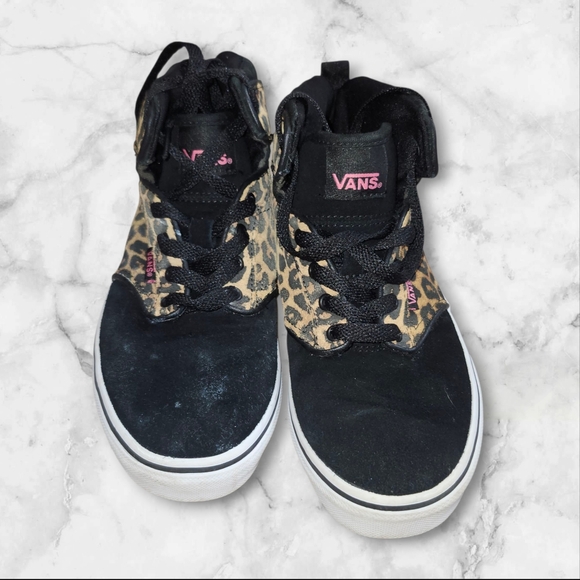 Girls Vans Leopard Print High Top Sneakers - Picture 4 of 7